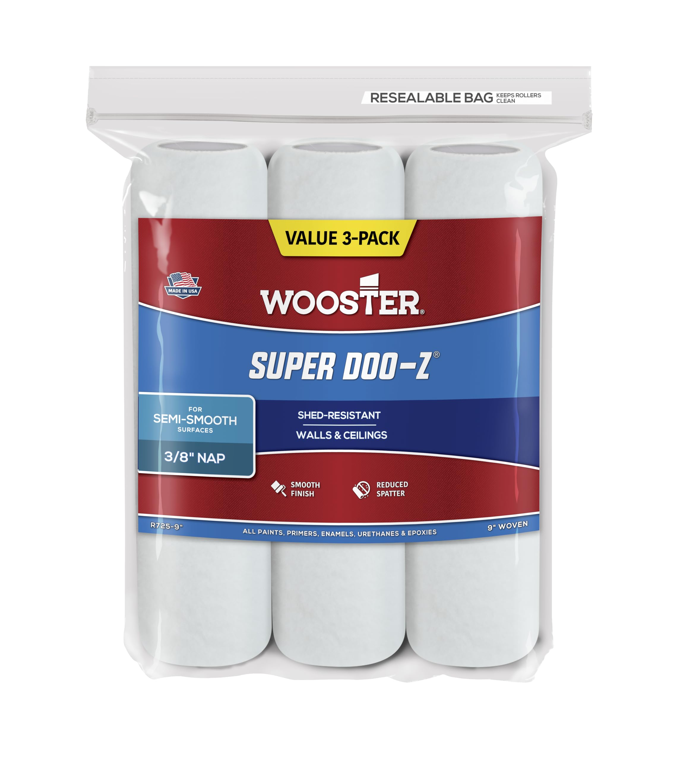 Amazon.com: Wooster Brush R725-9 Super Doo-Z Roller Cover, 3/8